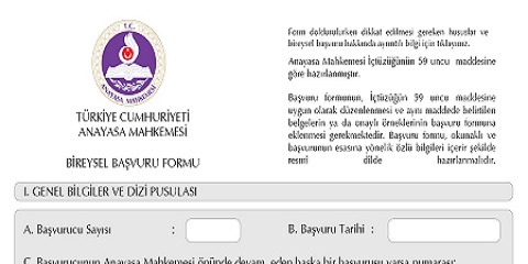 Anayasa Mahkemesine Bireysel Başvuru Formu, Kararları, Sebepleri, Şartları, Harcı, Süresi